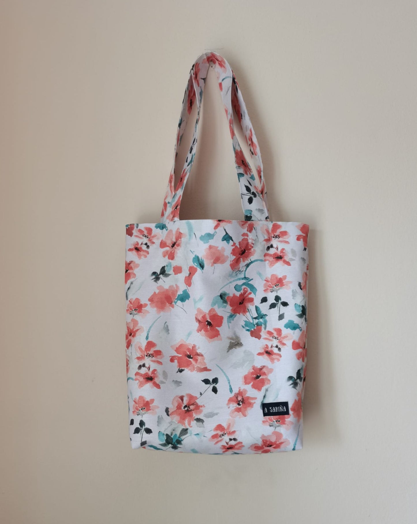 Bolsa blanca Flores